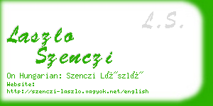 laszlo szenczi business card